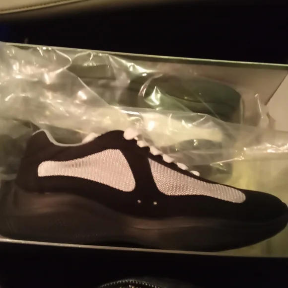 Black Prada Sneakers Men's EU Size 38 US Size 5 - Picture 2 of 5